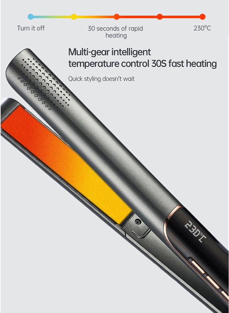 Bolivia's Hair Straightener and Curler 2 in 1 Ceramic Flat Iron - 4 Heat Settings and Heats Up to 230°C with a Heat-Resistant Silicone Pad and Gloves - Image 1